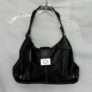 American Living Black Leather Shoulder Bag
